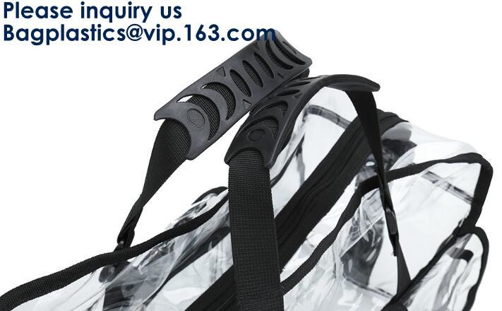 Bagease Clear PVC Fanny Pack With Double Zipper And Adjustable Strap,Clear PVC blacpack with top zipper opening