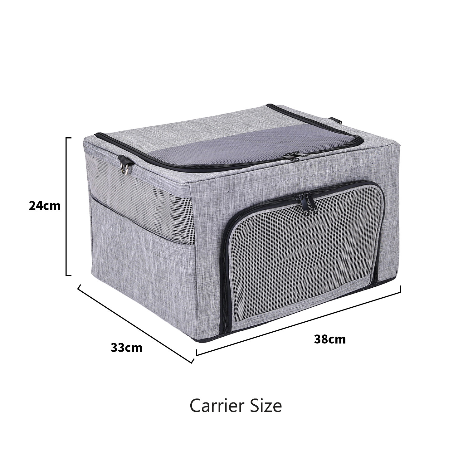 Car Back Seat Belt Cat Pet Travel Carrier Non Slip Ventilated Mesh 33*24*38cm