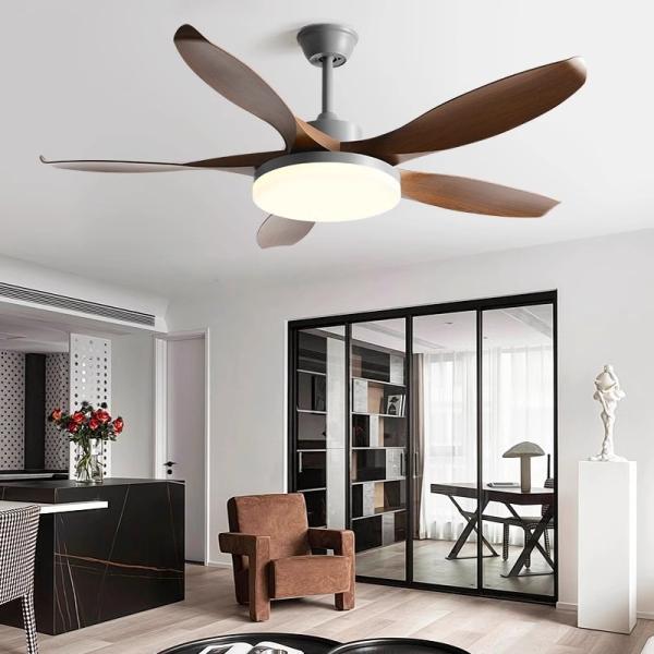 Buy cheap Minimalist Wooden Blade Ceiling Fan 46 Inch 5 Blades Household Integrated Fan Pendant Light from wholesalers