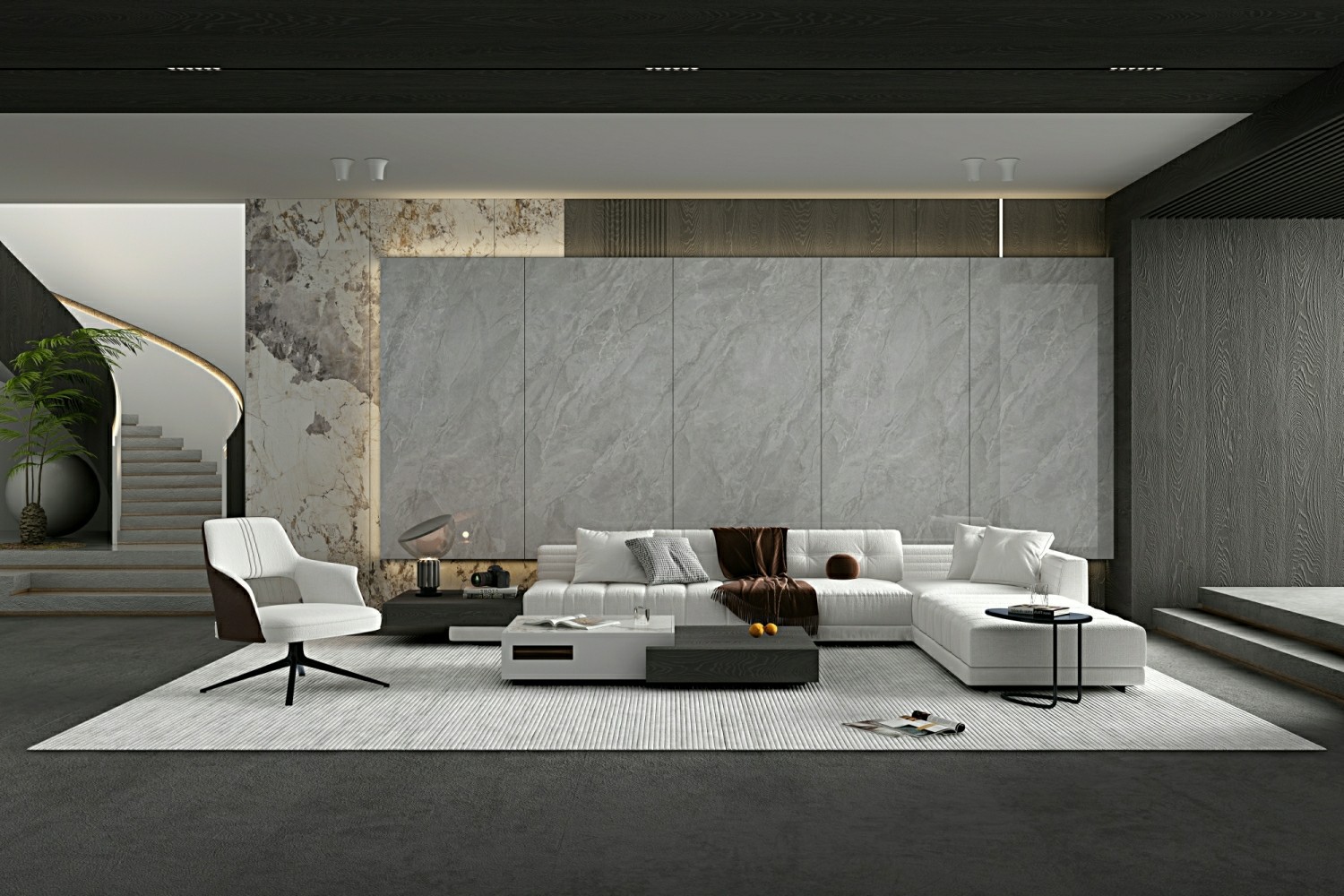Gray Stunning Retro Outside Wall 900x1800x9mm Glazed Polished Porcelain Tile ISO9001 For Decoration And Design