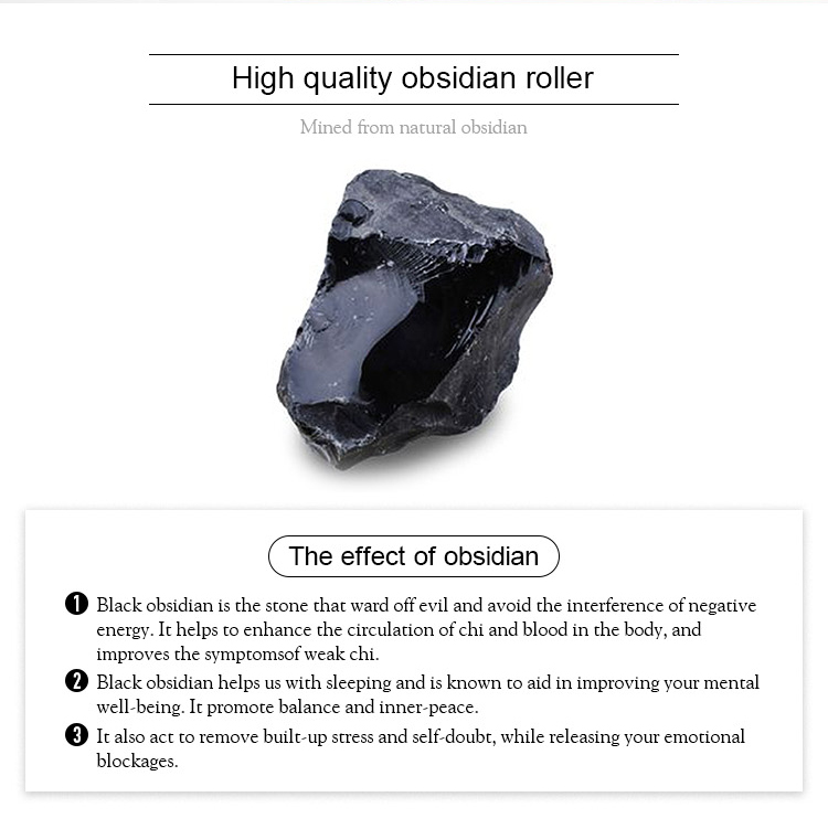 Obsidian Face Jade Rollers Remove Toxins Black Jade Face Massager Slimming Tool