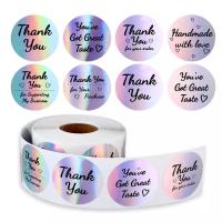 Buy cheap Custom Printed Logo Round Packaging Labels Roll Holographic Thank You Sticker product