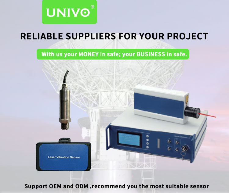 Maximum Vibration 2000g UNIVO Electric Motor Vibration Sensors for Rotating Machinery