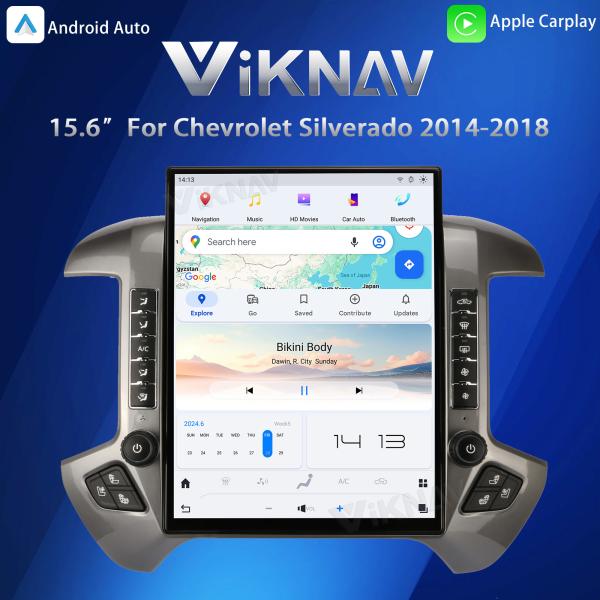 Buy cheap Viknav 15.6 inch Large Screen Car Radio For Chevrolet Silverado / GMC SIERRA 2014-2018 Android Head Unit Wireless Carpaly GPS Navigation Multimedia from wholesalers