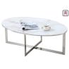 Buy cheap Tempered Glass / Oval Rectangular Marble Coffee Table X Shape Stainless Steel Base from wholesalers
