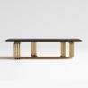 Buy cheap Contemporary Round Coffee Table With Tempered Glass Brush Rose Gold Base from wholesalers