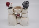 Winter Season Polyresin Crafts Christmas Figurines Decorations Candle Holder