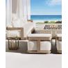 Buy cheap Solid Teak Wood Garden Sofa Set Outdoor Lounge Bed With High Rebound Sponge Cushion from wholesalers