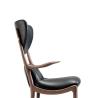 Buy cheap Elegent Solid Wood Accent Chair , Grey Leather Armchair Cow Leather Padded from wholesalers