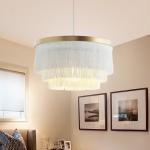 Round Chandelier Lighting Dining room Bar Kitchen fringe lamp suspension light