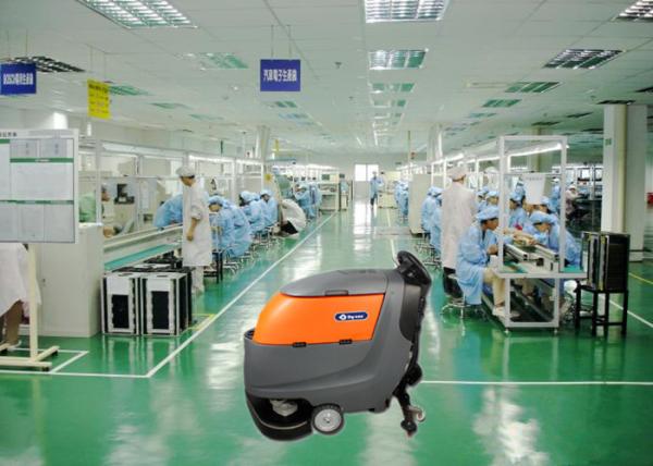 Two 13 Inch Brush Dynamo Battery Operated Floor Scrubber , Electric Walk Behind