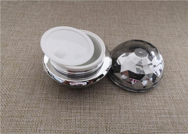 Buy cheap Shinny Silver Easy Packing Acrylic Jars For Cosmetics Ball Round Shape 30 / 50G from wholesalers