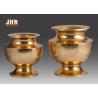 Buy cheap Wedding Gold Leafed Fiberglass Centerpiece Table Vases Pot Shape Durable from wholesalers