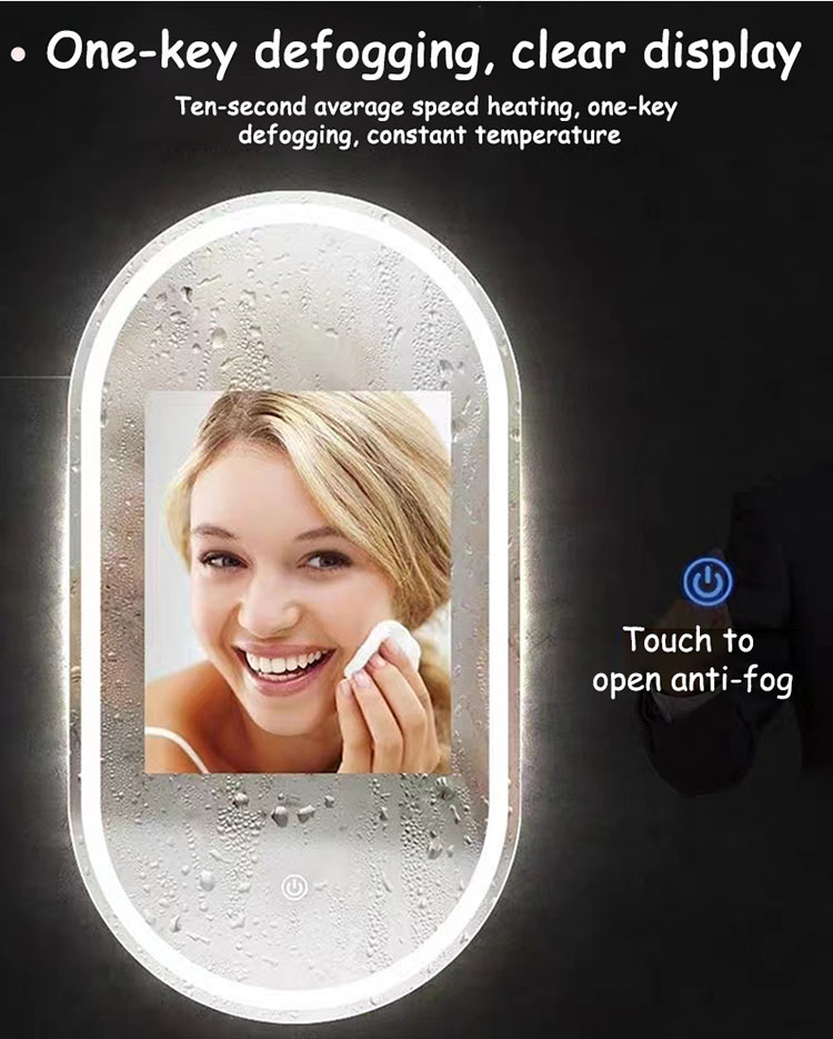 Silver Lenses Material Touch Control Led Retail Beat-room Mirror for Home Bathroom