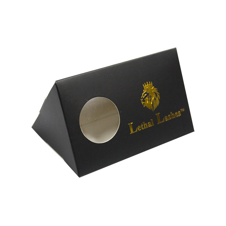 Black Triangle Packaging Box With Transparent Window
