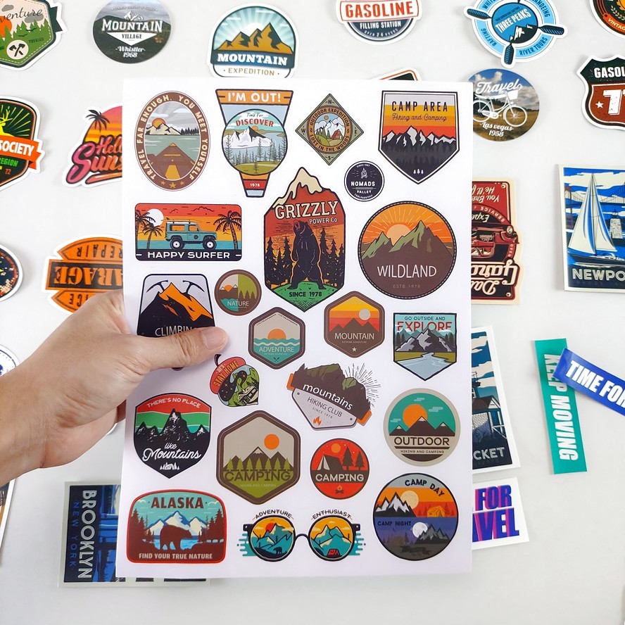 custom waterproof printing logo packaging gloss vinyl holographic custom die cut sticker