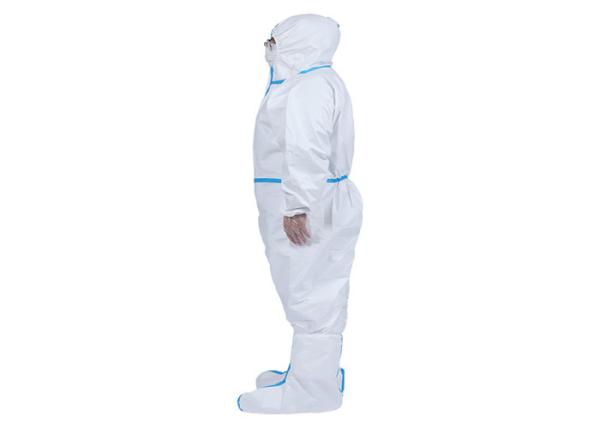 Buy cheap Unisex Disposable Chemical Coveralls , Antibacterial Disposable Coverall Suit from wholesalers