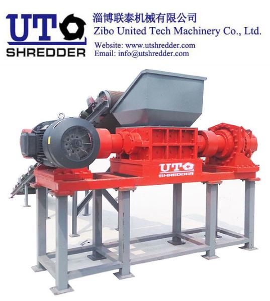 Buy cheap high efficiency double shaft shredder - low noise used in the garbage, household waste, plastic, tyre, metal recycling from wholesalers