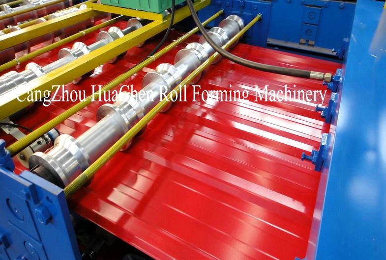 Building Material Iron Sheet Roof Corrugated Roll Forming Machine For Exhibition Halls