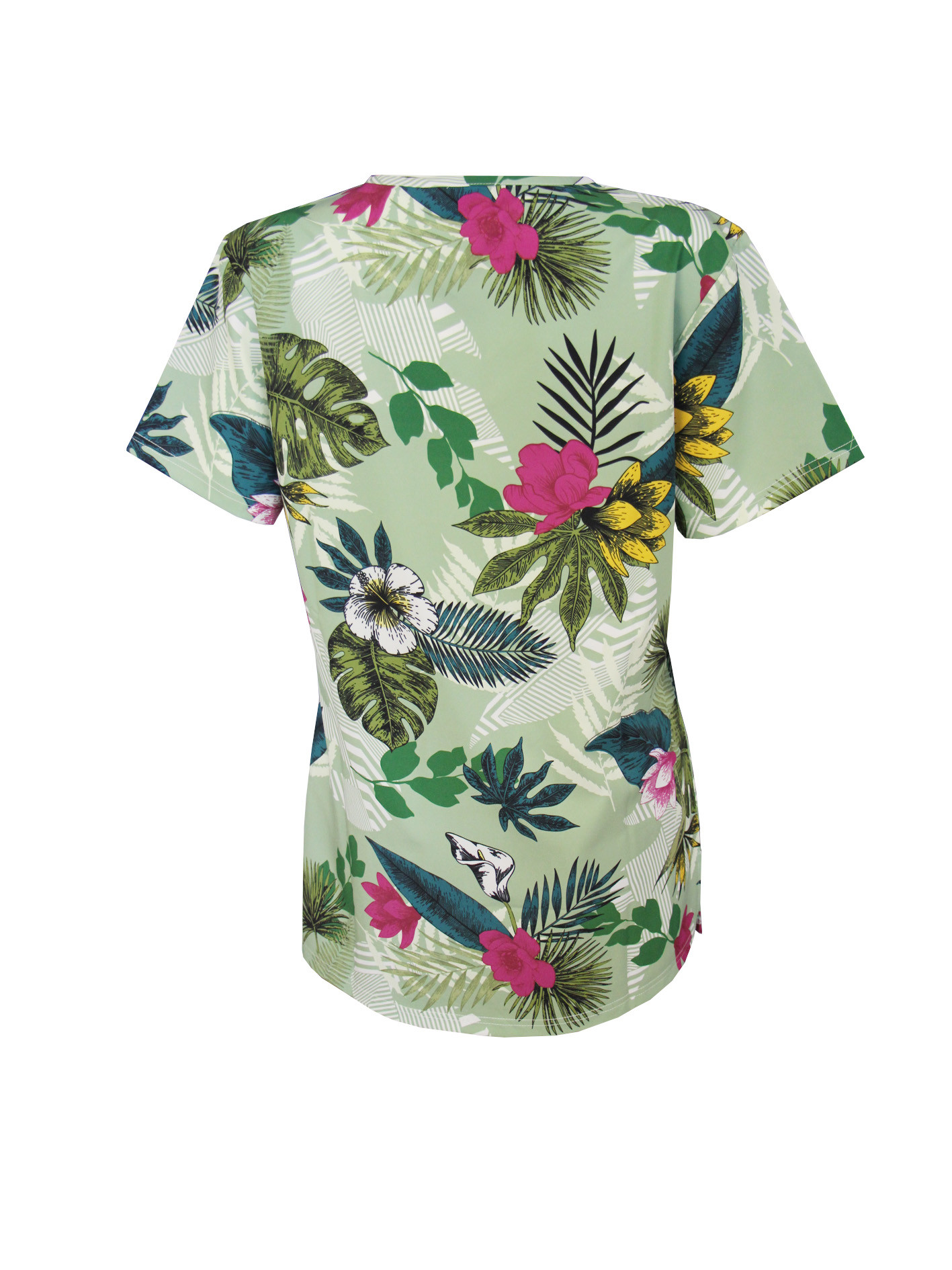 Four Way Stretch Printed Scrub Tops 95% Polyester 5% Spandex