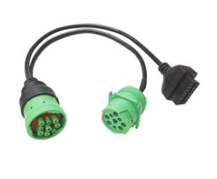 Buy cheap OEM Type 2 Green J1939 9 Pin Deutsch To Obd2 Cable Connector For Truck Reader from wholesalers