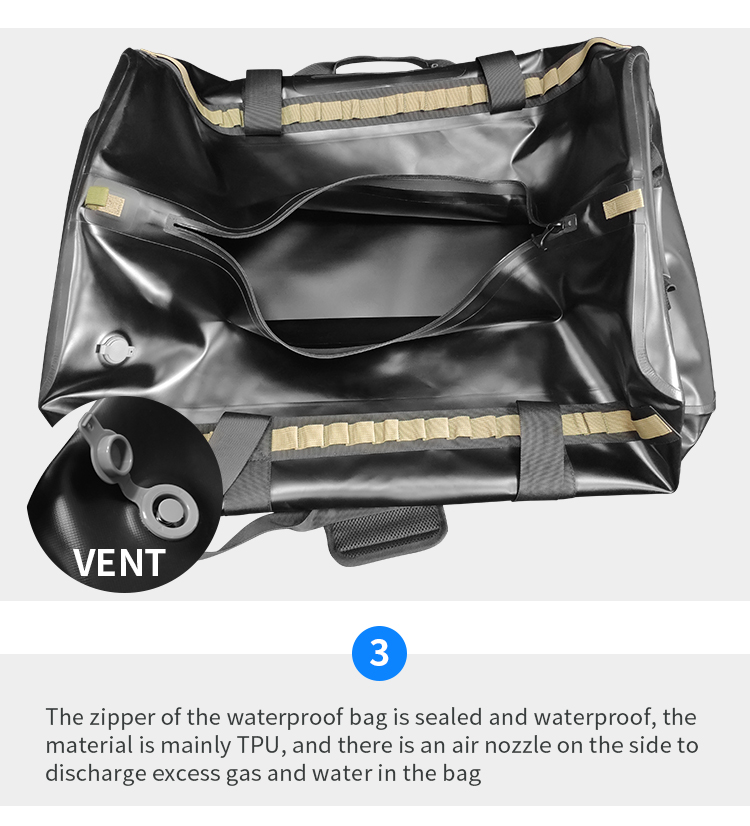 120 Liters Water Repellent Duffel Bag TPU Material For Outdoor Tourism