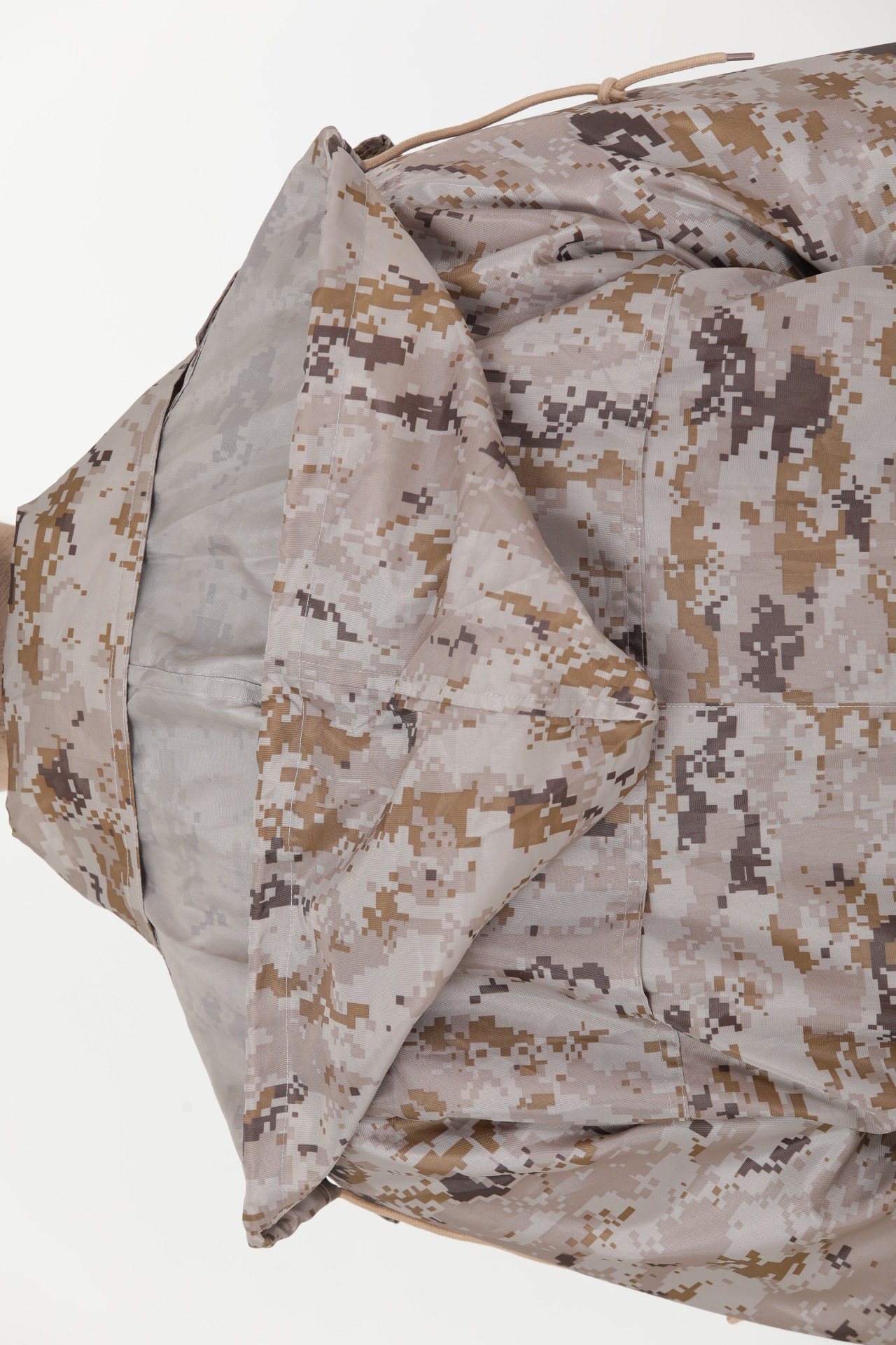 Waterproof Work Clothes Mens Long Raincoat With Hood / Lining Camouflage Printed
