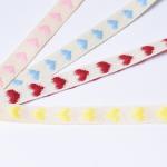 Love embroidery, gold thread, cotton ribbon, flower bouquet, gift packaging, bow