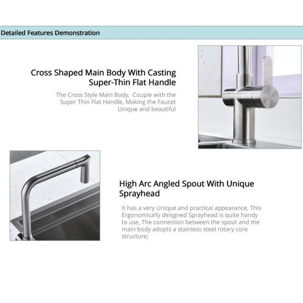 Buy cheap IPX5 Hands Free Kitchen Sink Faucet / Single Handle Pull Out Kitchen Faucet ODM from wholesalers