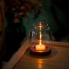 Buy cheap Lantern Shaped Frosted Transparent Glass Candlestick With Aluminum Cap from wholesalers