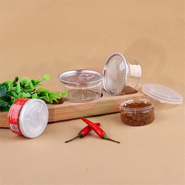 Buy cheap Embossing Logo Clear Plastic Cylinder , Flower Easy Open Pop Top Aluminum EOE Lid Plastic Can from wholesalers