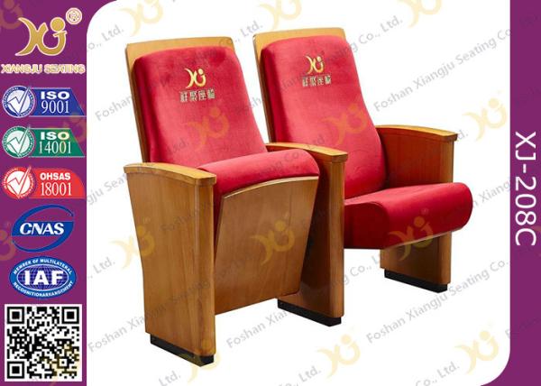Buy cheap High-end Red Fabric Auditorium Chairs With Folded Writing Tablet from wholesalers