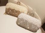 Girl's dinner clutch shiny diamond combo lightweight style evening bag