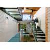 Buy cheap Prima Prefabricated Modern Straight Staircase Single Beam Tempered Glass Railing from wholesalers