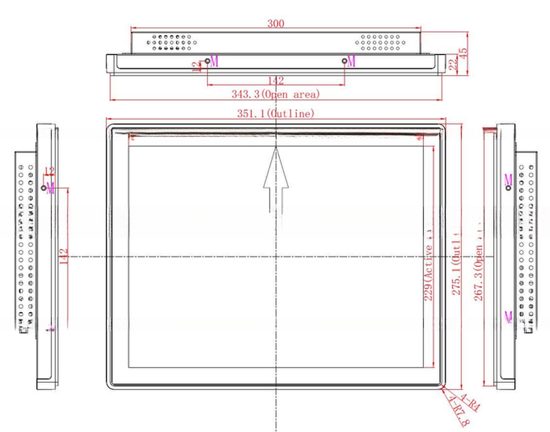 Industrie Open Frame 15 Inch Multi Touch Panel PC Waterproof For Kiosk Cabinet