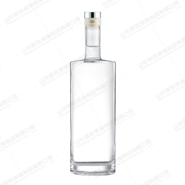 Buy cheap 750ml Oval Cylindrical Thin Tall Flat Glass Bottle for Whiskey Vodka Gin Strong Wine from wholesalers
