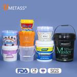 Round Paint Custom Printed Plastic Bucket for Packaging Container Logo