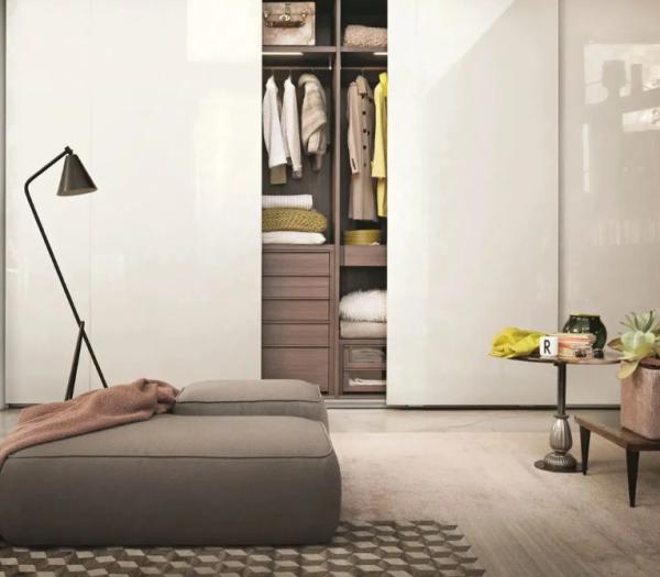 Buy cheap High Gloss Sliding Bedroom Closet Storage Slim Wardrobe For Small Bedroom from wholesalers