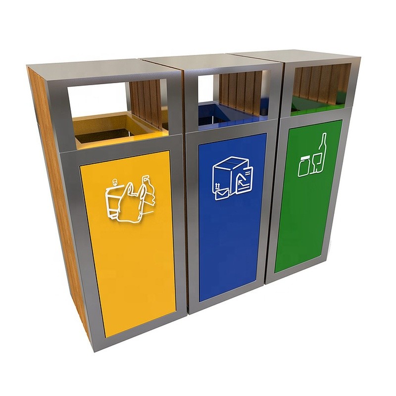 36L Outdoor Wooden Trash Can