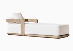 Outdoor Garden Sun Lounger Teak Wood Modern Style Hotel Pool Lounge Chair And