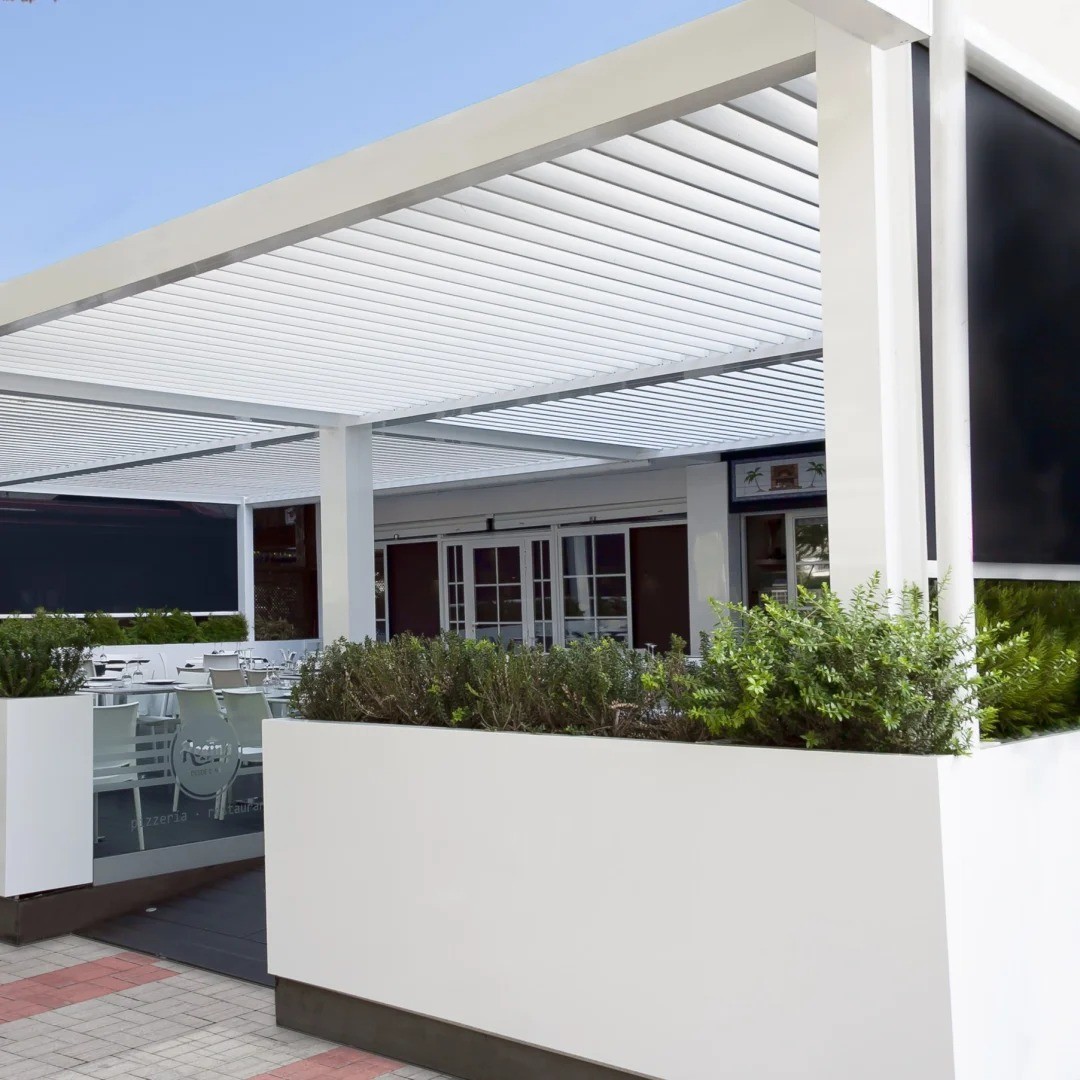 Villa Yard Electric Flip Louver Aluminum Gazebo Aluminum Louvered Pergola