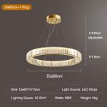 Luxury Staircase Crystal Chandelier Large Modern Rings silver chandeliers(WH-NC