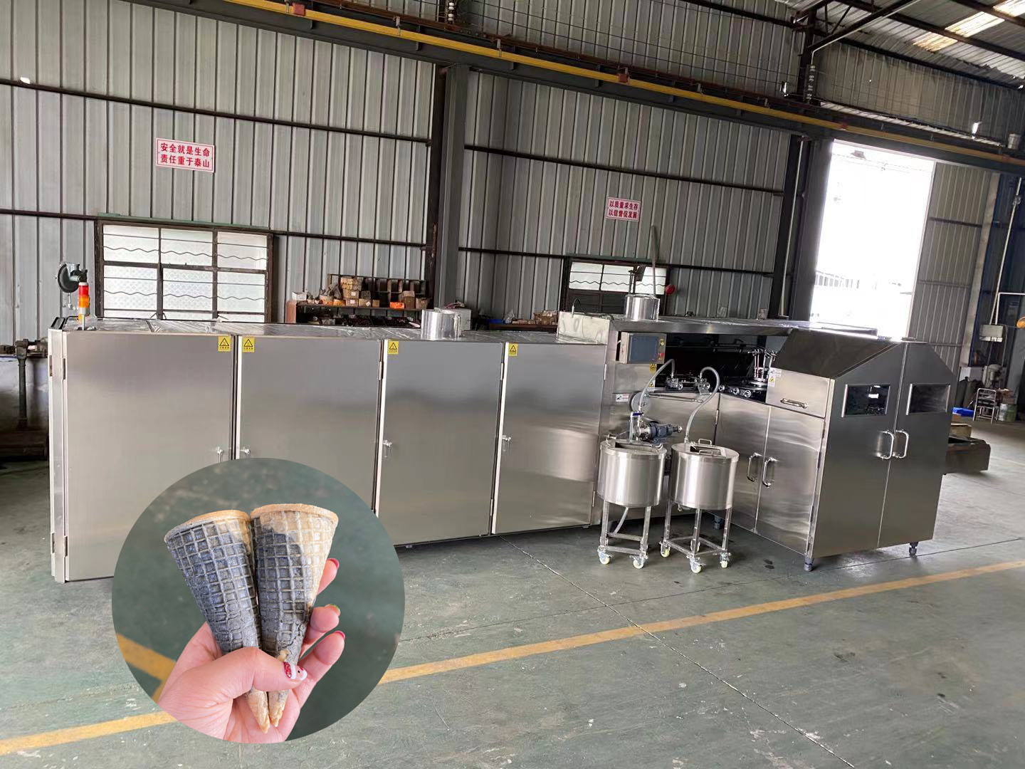 Stainless Steel Ice Cream Cone Baking Machine 380V 8kg/H