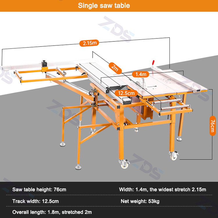 Portable Small Mini Sliding Table Saw Machines 45 Degree Double Blade Panel 440v