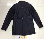 9010 Men's black pu fashion long jacket coat stock