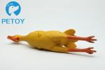 Waterproof Yellow Rubber Chicken Dog Toy 17.0*5.0 Cm Size 110g Weight