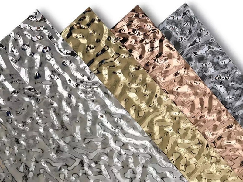 Grade 201 304 304L 316 316L PVD Rose Gold Stainless Steel Water Ripple Sheets