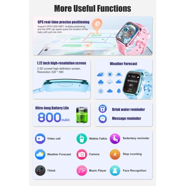 D58 4g Kids Smartwatch With Sim Card 2025 Real Time GPS Tracking For Girls And Boys