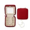 Buy cheap 10x10x5cm High quality PU Leather Red Travel Jewelry Case with holiday gift wrap for girl from wholesalers