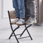 Outdoor Metal Woven Pe Artificial Rattan Folding Chair for School Party Banquet